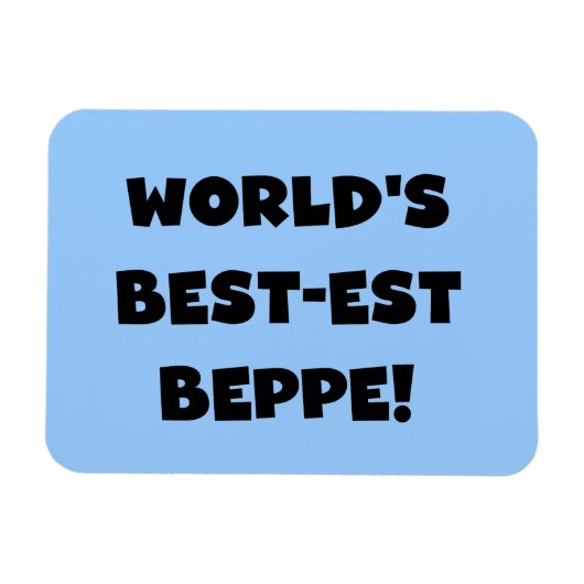 Schwarzer Text Beste Beppe T - Shirt und Geschenke Magnet (Horizontal)