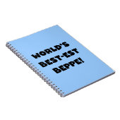 Schwarzer Text Beste Beppe T - Shirt und Geschenke Notizblock (Rechte Seite)