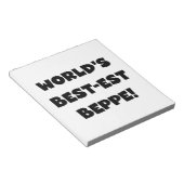 Schwarzer Text Beste Beppe T - Shirt und Geschenke Notizblock (angewinkelt)