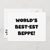 Schwarzer Text Beste Beppe T - Shirt und Geschenke Postkarte (Vorne/Hinten)