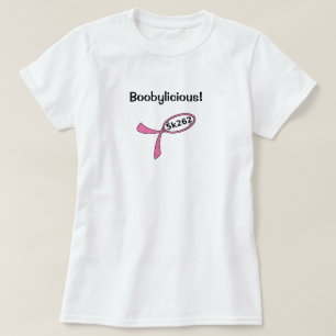 Schwarzer Text: Boobylicious! T-Shirt