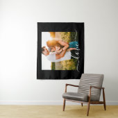 Schwarzer Text der Foto-Vorlagenvorlage für die Li Wandteppich (Beispiel)