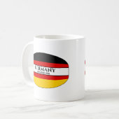 Schwarzer Text Deutschland Wiedervereinigung der F Kaffeetasse (Vorderseite Links)