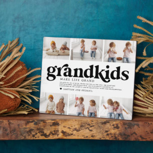 Schwarzer Text   Enkelkinder machen das Leben groß Fotoplatte