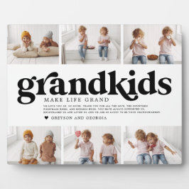 Schwarzer Text | Enkelkinder machen Life Grand Fot Fotoplatte