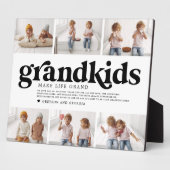 Schwarzer Text | Enkelkinder machen Life Grand Fot Fotoplatte (Seite)