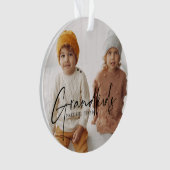 Schwarzer Text | Enkelkinder machen Life Grand Fot Ornament (Vorderseite)