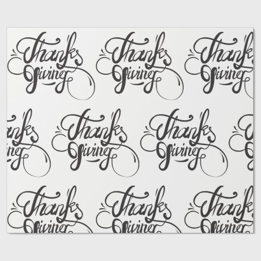 Schwarzer Text - Erntedank Geschenkpapier (Flach)