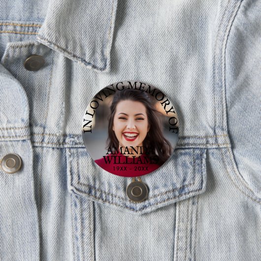 Schwarzer Text für personalisiertes Foto Button (Beispiel)