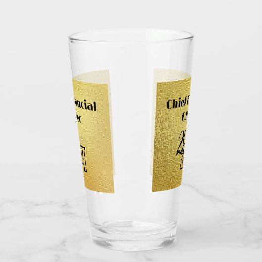 Schwarzer Text in Gold - Monogramm | Glas (Links)