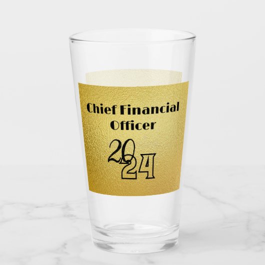 Schwarzer Text in Gold - Monogramm | Glas (Vorderseite)