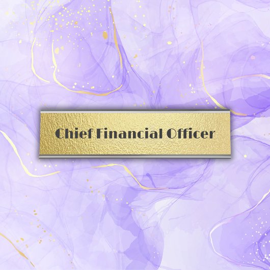 Schwarzer Text in Gold - Monogramm | Schreibtischnamensplakette