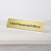 Schwarzer Text in Gold - Monogramm | Schreibtischnamensplakette (Vorderseite )