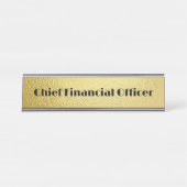 Schwarzer Text in Gold - Monogramm | Schreibtischnamensplakette (Vorderseite )