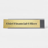 Schwarzer Text in Gold - Monogramm | Schreibtischnamensplakette (Vorderseite )