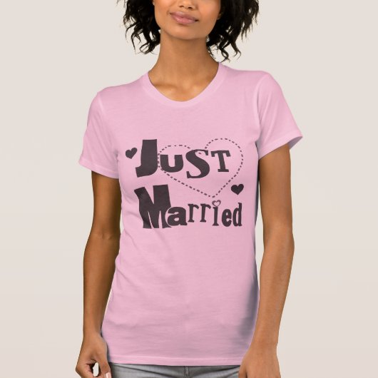 Schwarzer Text mit Herz nur verheiratet Hemd T-Shirt (Vorderseite)