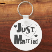 Schwarzer Text mit Herz nur verheiratet Schlüsselanhänger (Vorderseite)