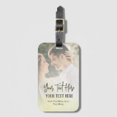 Schwarzer Text mit Vintagem Foto Gepäckanhänger (Vorderseite Vertikal)