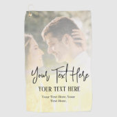 Schwarzer Text mit Vintagem Foto Golfhandtuch (Vorderseite)