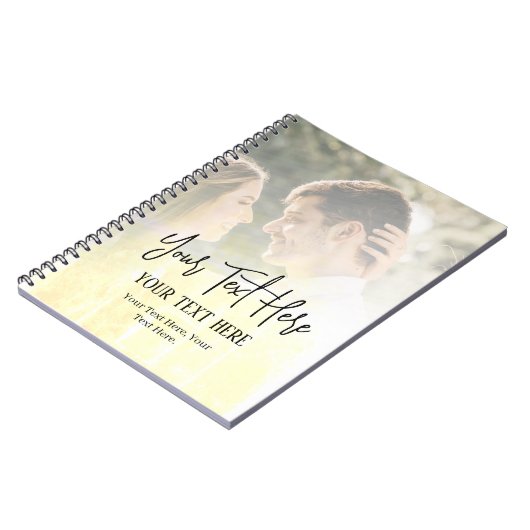 Schwarzer Text mit Vintagem Foto Notizblock (Linke Seite)