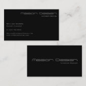 Schwarzer Text nur moderne, minimalistische Visite Visitenkarte (Vorne/Hinten)