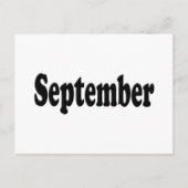 Schwarzer Text September Postkarte (Vorderseite)