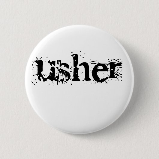 Schwarzer Text Ushers Button (Vorderseite)