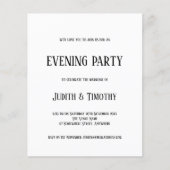 Schwarzer Text Weißer Abend Party laden (Vorderseite)