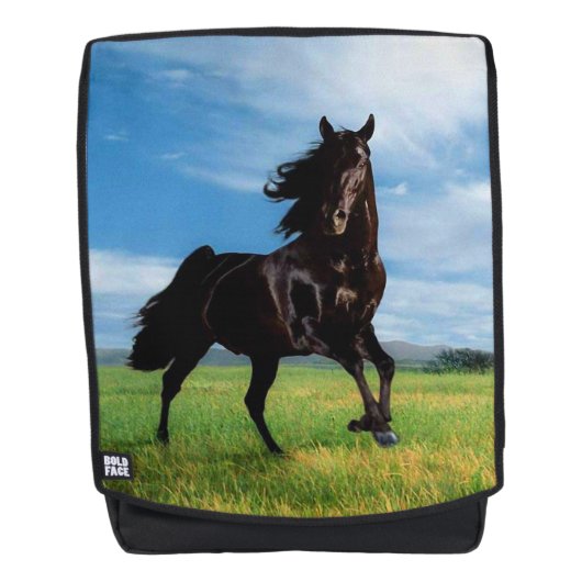 Schwarzer Thoroughbred Rucksack (Vorderseite)