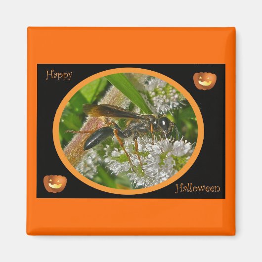 Schwarzer Thread-Waist Halloween-Magnet Magnet (Vorne)