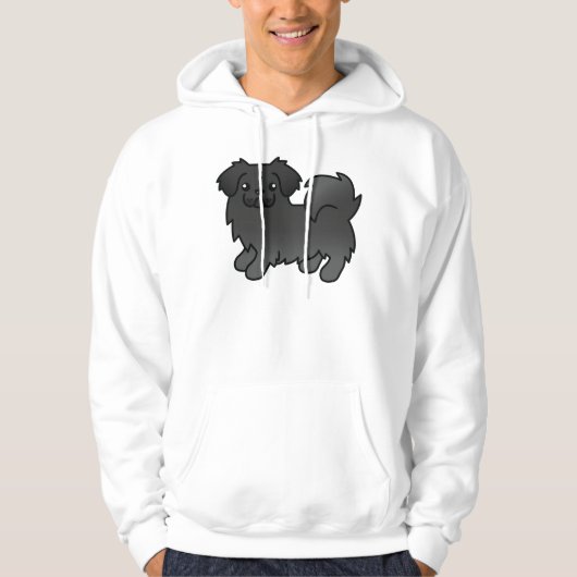 Schwarzer tibetischer Spanier Niedlicher Cartoon D Hoodie (Vorderseite)