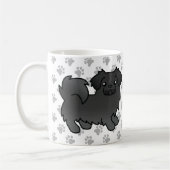 Schwarzer tibetischer Spanier Niedlicher Cartoon D Kaffeetasse (Links)