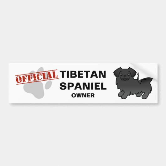 Schwarzer tibetischer Spanischer Cartoon Dog Autoaufkleber (Vorne)
