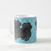 Schwarzer tibetischer Spanischer Cartoon Dog Kaffeetasse (Vorderseite Links)