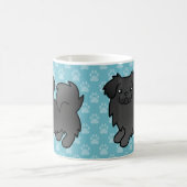 Schwarzer tibetischer Spanischer Cartoon Dog Kaffeetasse (Mittel)