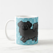 Schwarzer tibetischer Spanischer Cartoon Dog Kaffeetasse (Links)
