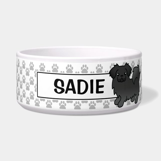 Schwarzer tibetischer Spanischer Cartoon Dog Napf (Vorderseite)