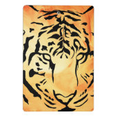 Schwarzer Tiger auf fiery Orange Mini Klemmbrett (Rückseite)