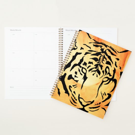 Schwarzer Tiger auf fiery Orange Planer (Anzeige)