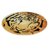 Schwarzer Tiger auf fiery Orange Schneidebrett (Ecke)