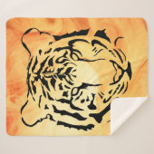 Schwarzer Tiger auf fiery Orange Sherpadecke (Vorderseite (Horizontal))