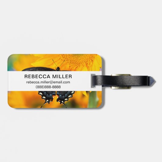 Schwarzer Tiger Gepäckanhänger (Rückseite horizontal)