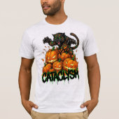 Schwarzer Tiger-Jack-o-Lantern-Kataklysmus T-Shirt (Vorderseite)