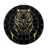 Schwarzer Tiger mit goldenen Streifen Dartscheibe (vorne)