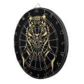 Schwarzer Tiger mit goldenen Streifen Dartscheibe (Vorderseite rechts)