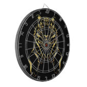 Schwarzer Tiger mit goldenen Streifen Dartscheibe (Vorderseite Links)