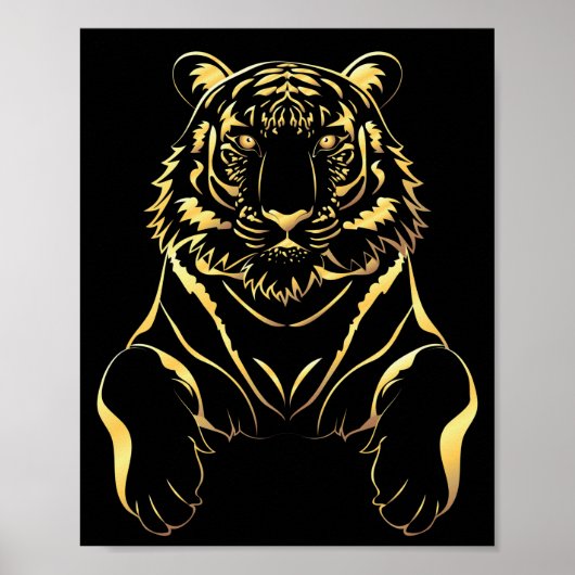 Schwarzer Tiger mit goldenen Streifen Poster (Vorne)