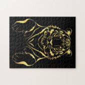 Schwarzer Tiger mit goldenen Streifen Puzzle (Horizontal)