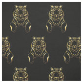 Schwarzer Tiger mit goldenen Streifen Stoff (Muster)