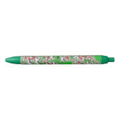 Schwarzer Tinte Pen Weihnachtsdesign Grün Weiß Kugelschreiber (Vorderseite)